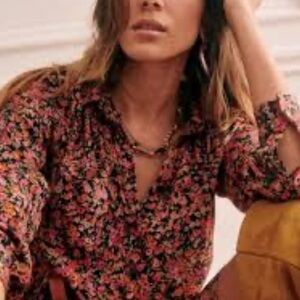 Sezane Floral Blouse Size 4/36